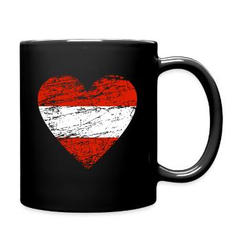 Austria flag vintage heart love Austria Vienna - Full Colour Mug - black - Right