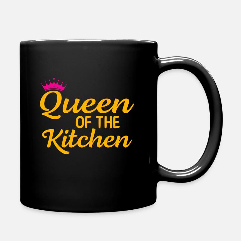 quenn der küche - Tasse einfarbig - Schwarz