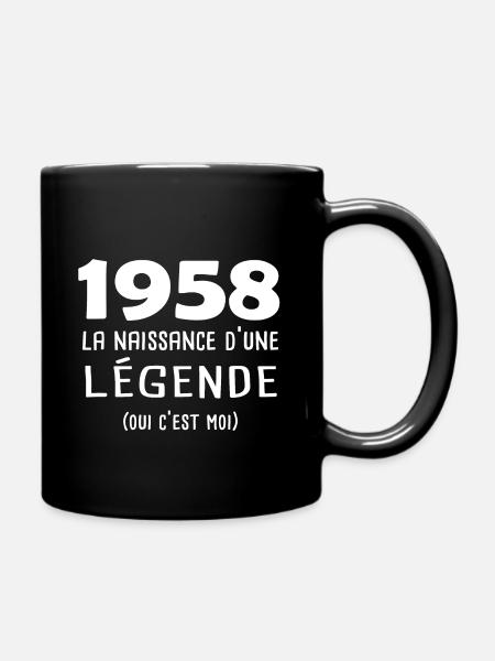 1958 cadeau année de naissance anniversaire - Mug uni - noir
