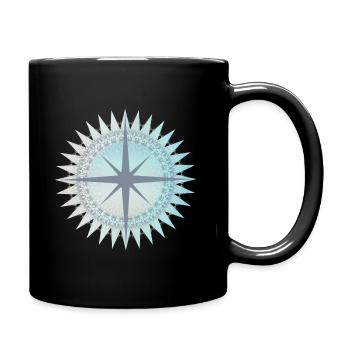 Kompass Mit Sand Und Meer Farben Hintergrund - Tasse einfarbig - Schwarz - Rechts