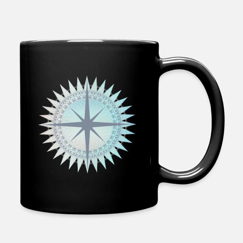 Boussole avec fond de couleurs sable et mer - Mug uni - noir