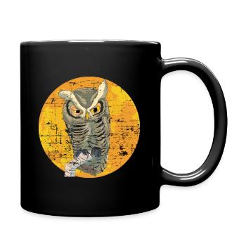 Nuit animale motif cadeau hibou - Mug uni - noir - Droite