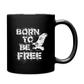 Born to be free freedom eagle wild motorcyclist - Full Colour Mug - black - Right