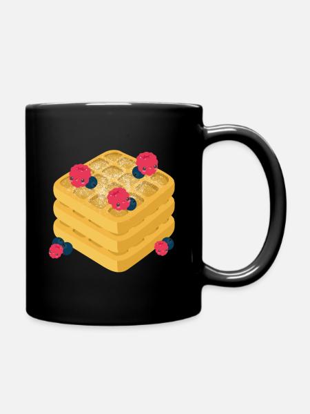 Waffle / Waffel Design - Tasse einfarbig - Schwarz
