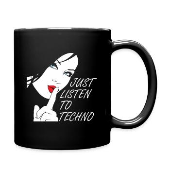 Techno-Girl Design Techno Music Sort cadeau - Mug uni - noir - Droite