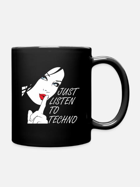 Techno-Girl Design Techno Music Rave Outfit - Tasse einfarbig - Schwarz