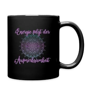 Energy follows attention - Full Colour Mug - black - Right