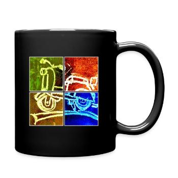 Comic Roller Collage 003 - Full Colour Mug - black - Right