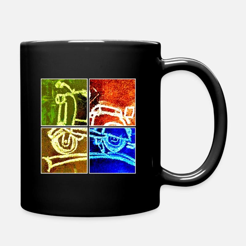 Bande dessinée Roller Collage 003 - Mug uni - noir