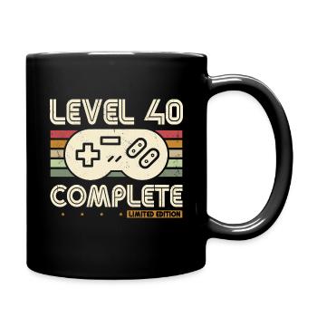 40. Geburtstag Level 40 Complete Retro Geschenk - Tasse einfarbig - Schwarz - Rechts