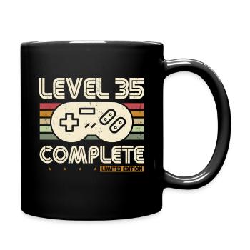 35 Geburtstag Level 35 Complete 35 Jahre Geschenk - Tasse einfarbig - Schwarz - Rechts