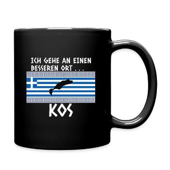 Kos Spruch Griechenland Urlaub - Tasse einfarbig - Schwarz - Rechts