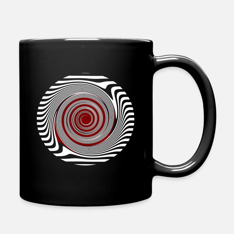rouge mandala spirales modèle escargot - Mug uni - noir