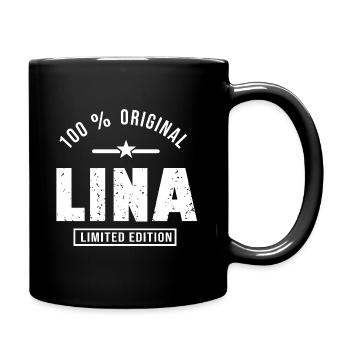 Lina personalisiertes Shirt Vorname Lina - Tasse einfarbig - Schwarz - Rechts