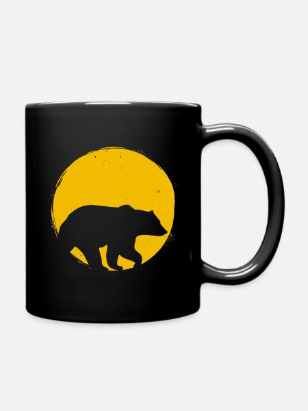Bear Scandinavia Silhouette Sun Gift - Full Colour Mug - black