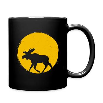 Schweden Elch Silhouette Sonne Geschenk - Tasse einfarbig - Schwarz - Rechts