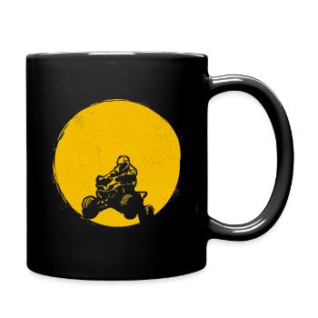 ATV Silhouette Quad Sun Gift - Full Colour Mug - black - Right