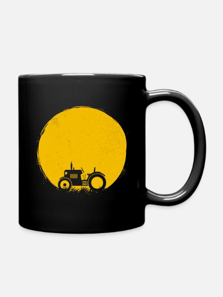 Trecker Silhouette Traktor Sonne Geschenk - Tasse einfarbig - Schwarz