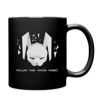 Folge dem weißen Kaninchen - Tasse einfarbig - Schwarz - Rechts