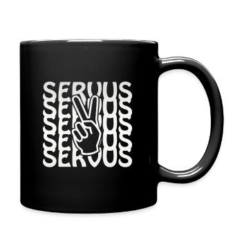 servus - Tasse einfarbig - Schwarz - Rechts