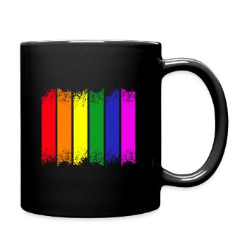 Fierté à rayures arc-en-ciel - Mug uni - noir - Droite