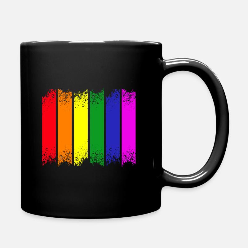 Regenbogenstreifen Pride - Tasse einfarbig - Schwarz