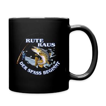 Angler - Tasse einfarbig - Schwarz - Rechts