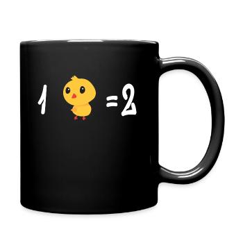 Ein Küken gleich zwei - Tasse einfarbig - Schwarz - Rechts