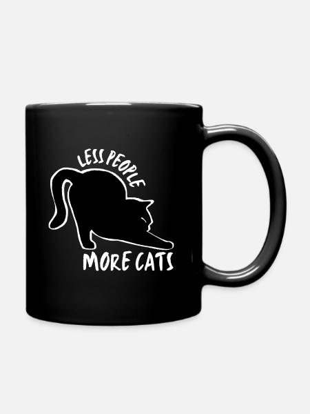 Moins de gens, plus de chats - Mug uni - noir