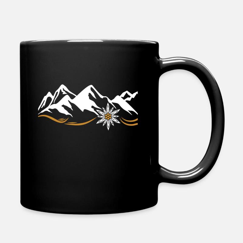 Alpen Edelweiss - Tasse einfarbig - Schwarz