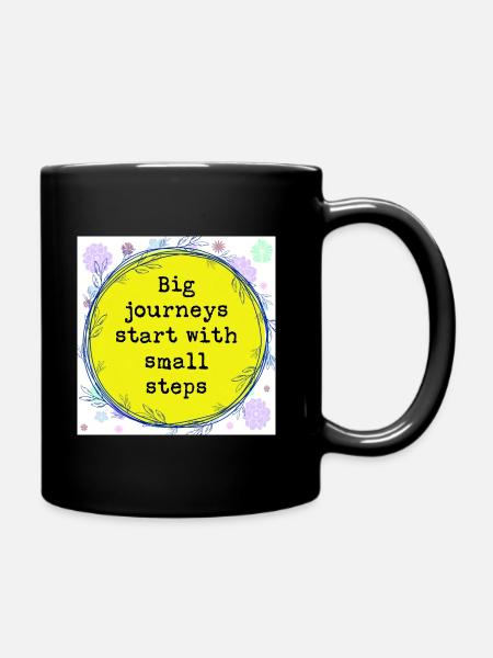 Small steps - Full Colour Mug - black