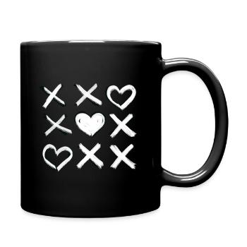 LOVE in a row - XOXO - Full Colour Mug - black - Right