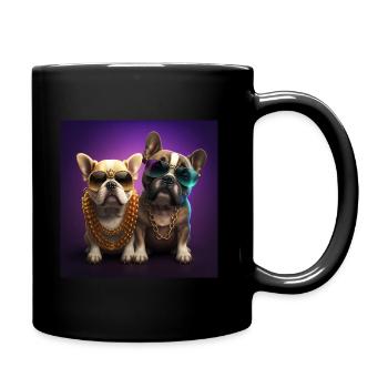 Drôle de couple de bouledogue français - Mug uni - noir - Droite
