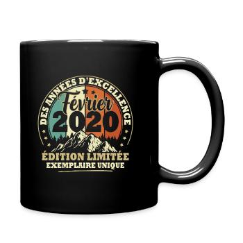 Vintage cadeau d'anniversaire née en Février 2020 - Mug uni - noir - Droite