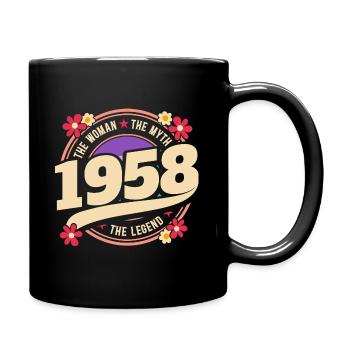 Frau 1958 Die Legende 65 Jahre Jubiläum - Tasse einfarbig - Schwarz - Rechts