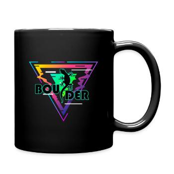 boulder bouldering boulderer boulding - Full Colour Mug - black - Right