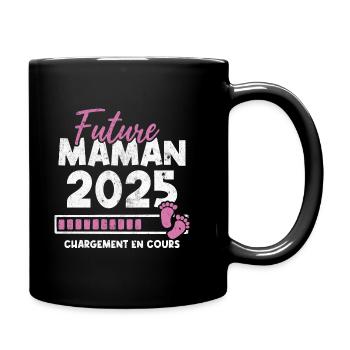 Future maman 2025 chargement en cours - Mug uni - noir - Droite