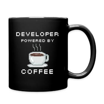 Developer powered by Coffee - Tasse einfarbig - Schwarz - Rechts
