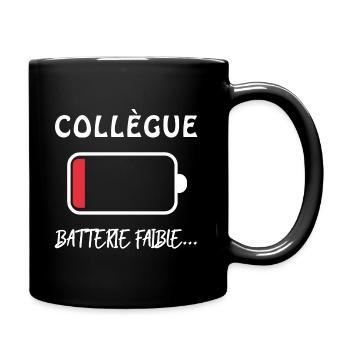 Collègue Batterie Faible - Mug uni - noir - Droite