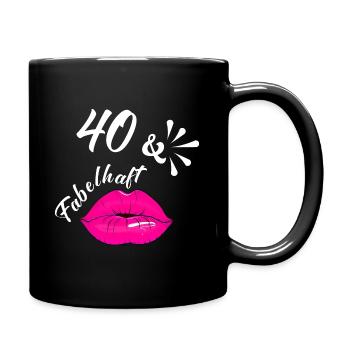 40 & Fabelhaft - Tasse einfarbig - Schwarz - Rechts