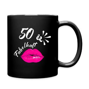 50 & Fabelhaft - Tasse einfarbig - Schwarz - Rechts