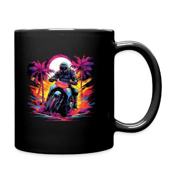Motorrad - Tasse einfarbig - Schwarz - Rechts