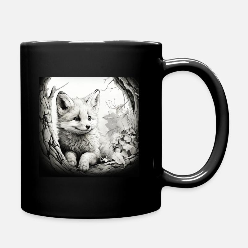 Niedlicher Fuchs - Baby Fox - Tasse einfarbig - Schwarz