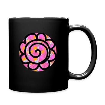 Spiral flower - Full Colour Mug - black - Right