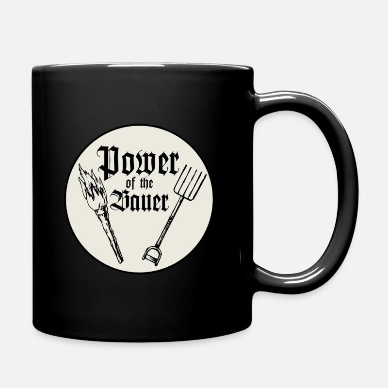 Power of the Bauer - Fackel und Mistgabel - Tasse einfarbig - Schwarz