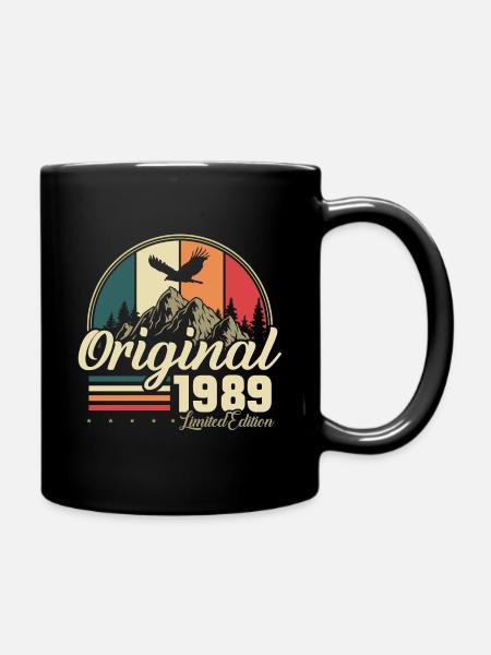 Original 1989 Vintage Jahrgang Geburtstag Retro - Tasse einfarbig - Schwarz