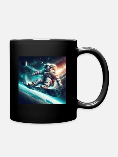 Snowboard dans l’espace - Mug uni - noir
