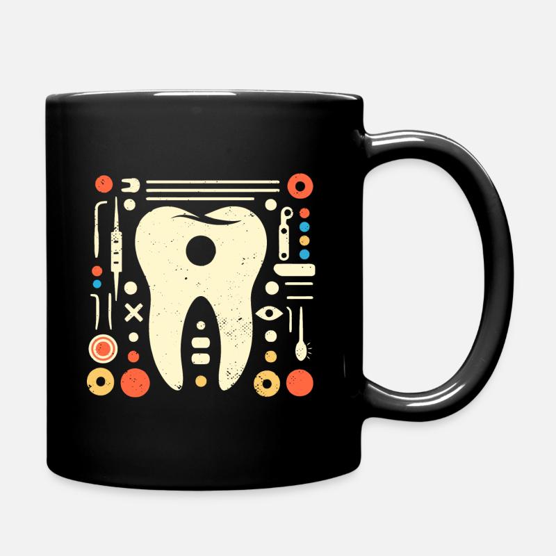 Lustiger Zahn mit Loch - Perfektes Geschenk - Tasse einfarbig - Schwarz