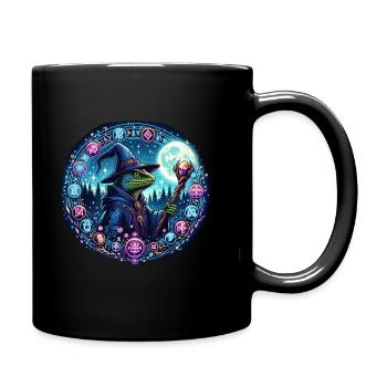 Eidechse Magier - Tasse einfarbig - Schwarz - Rechts