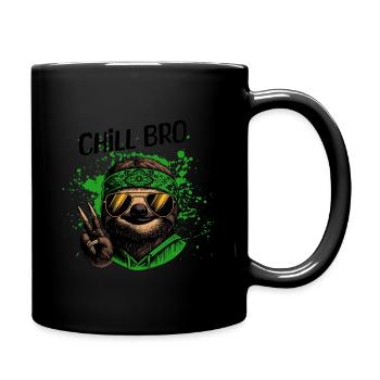 Chill Bro - Cooles Faultier | Peace - Tasse einfarbig - Schwarz - Rechts